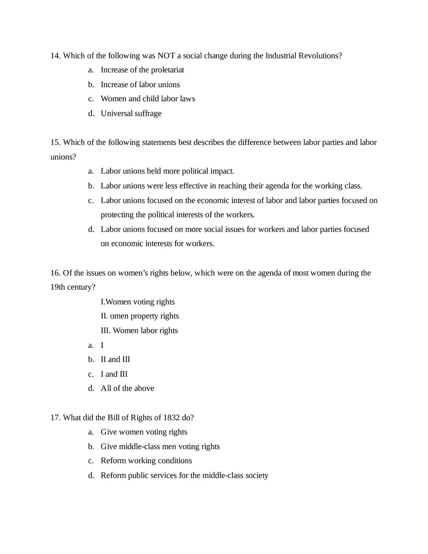 AP European History Unit 6 Quiz - Page 4
