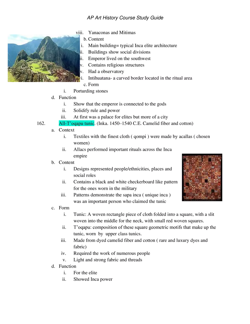 AP Art History Unit 5 Indigenous Americas - Page 11