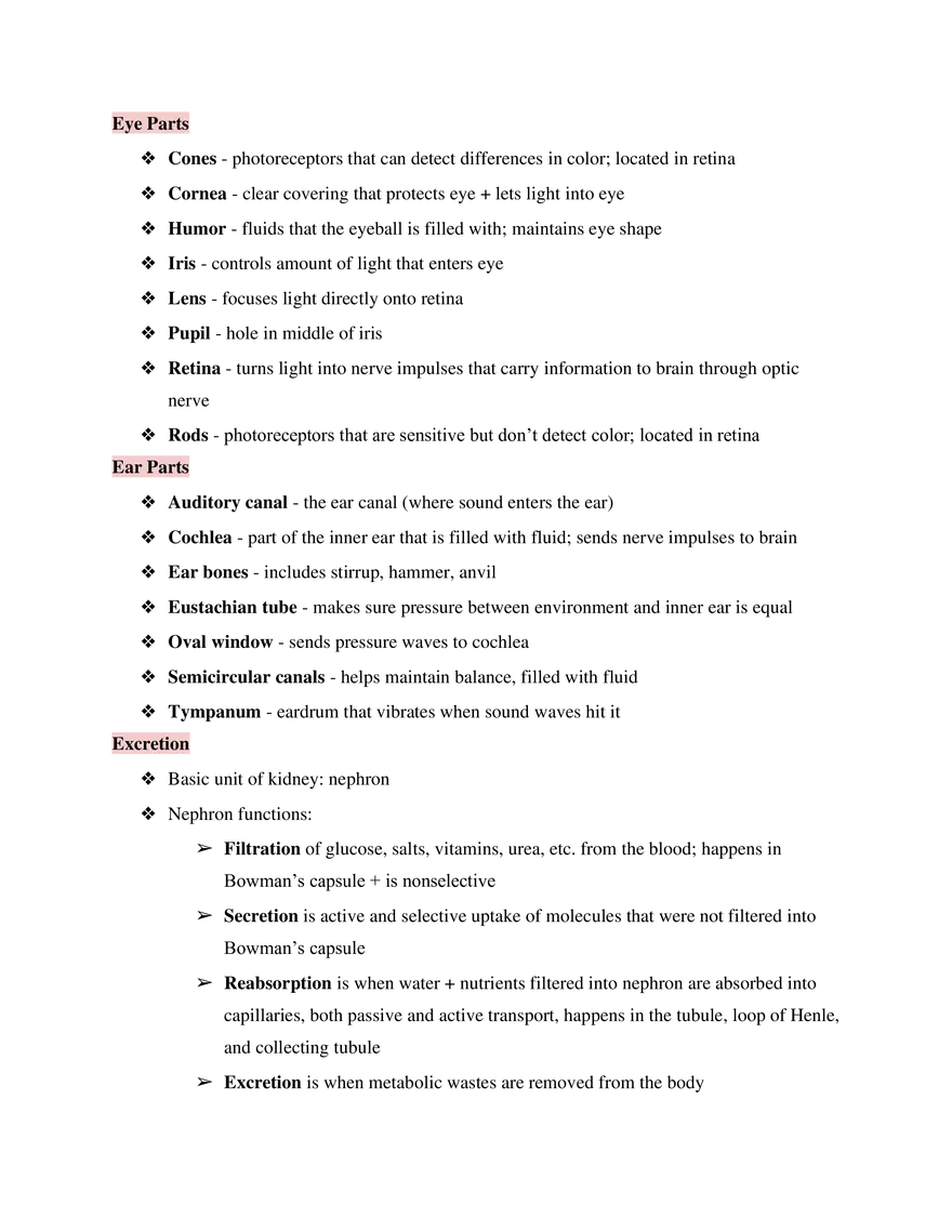 Test Guide Unit 6 Human Physiology - Page 5