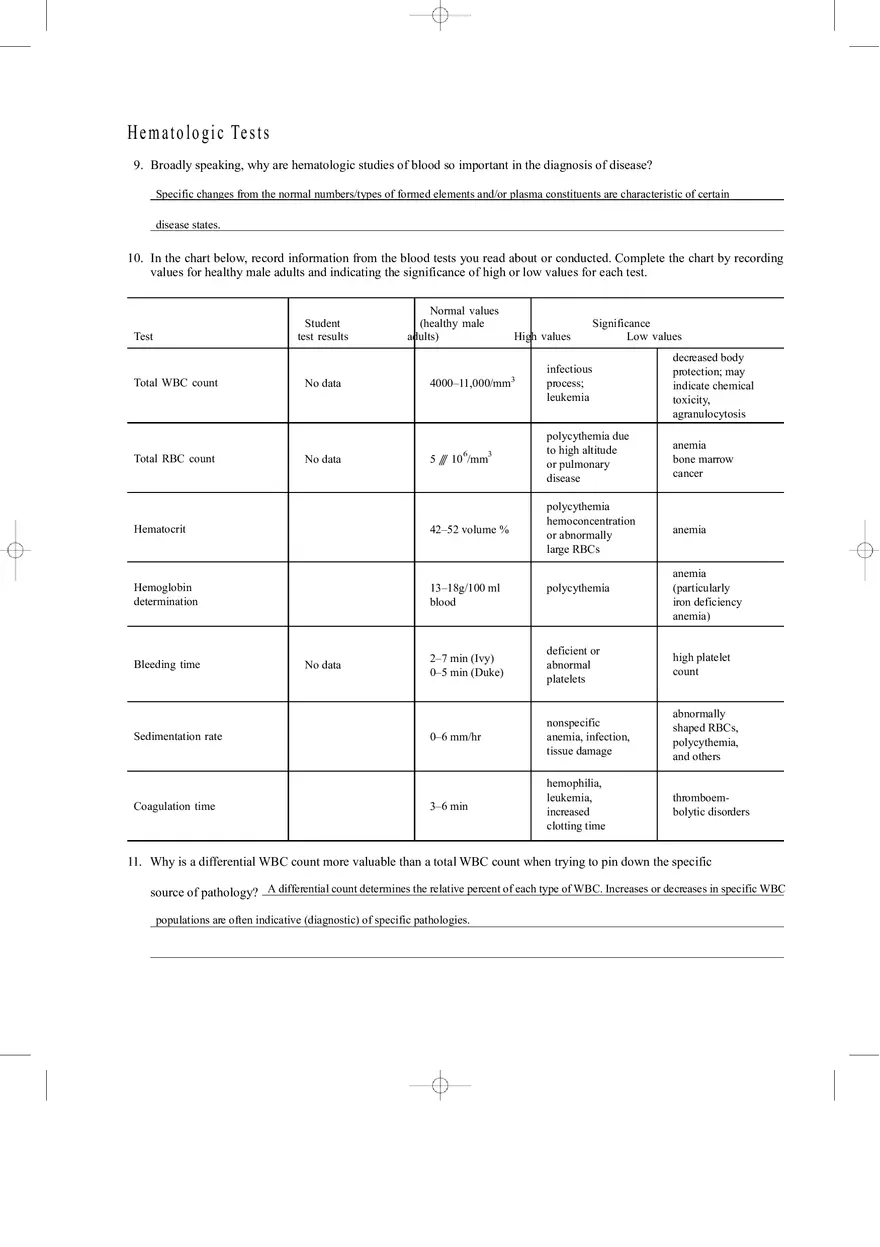 Blood Review Sheet Answers - Page 3