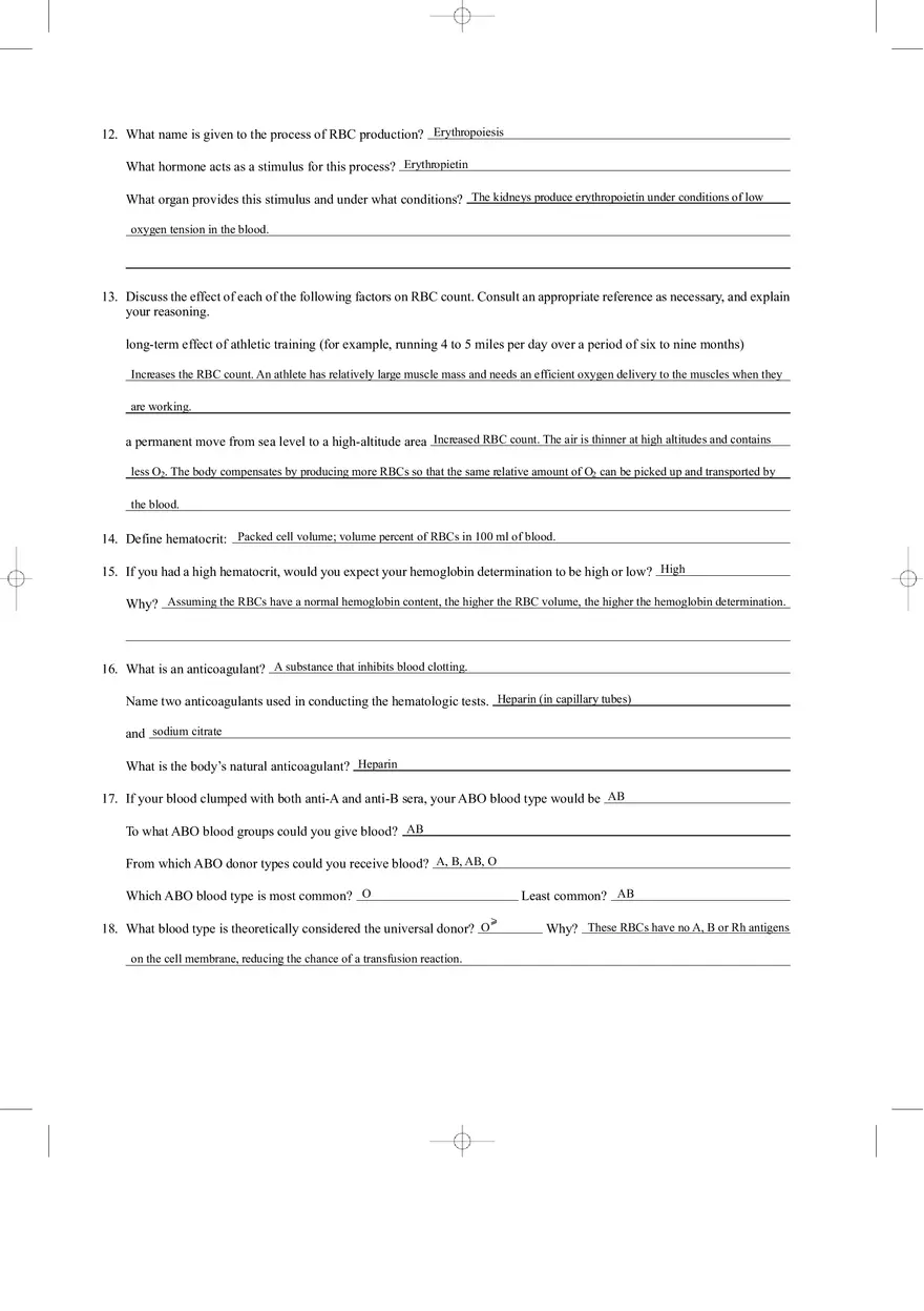 Blood Review Sheet Answers - Page 4
