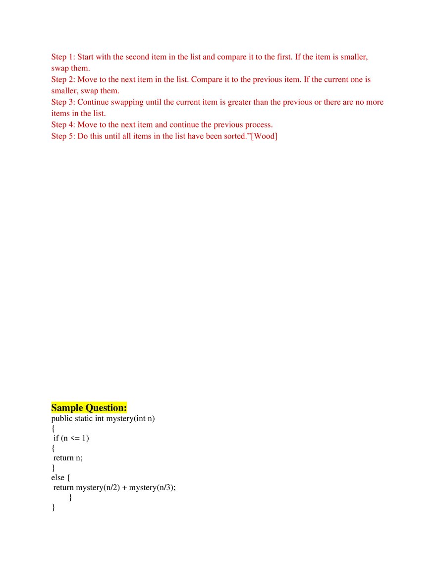 AP Computer Science A   Unit 10 Recursion - Page 6