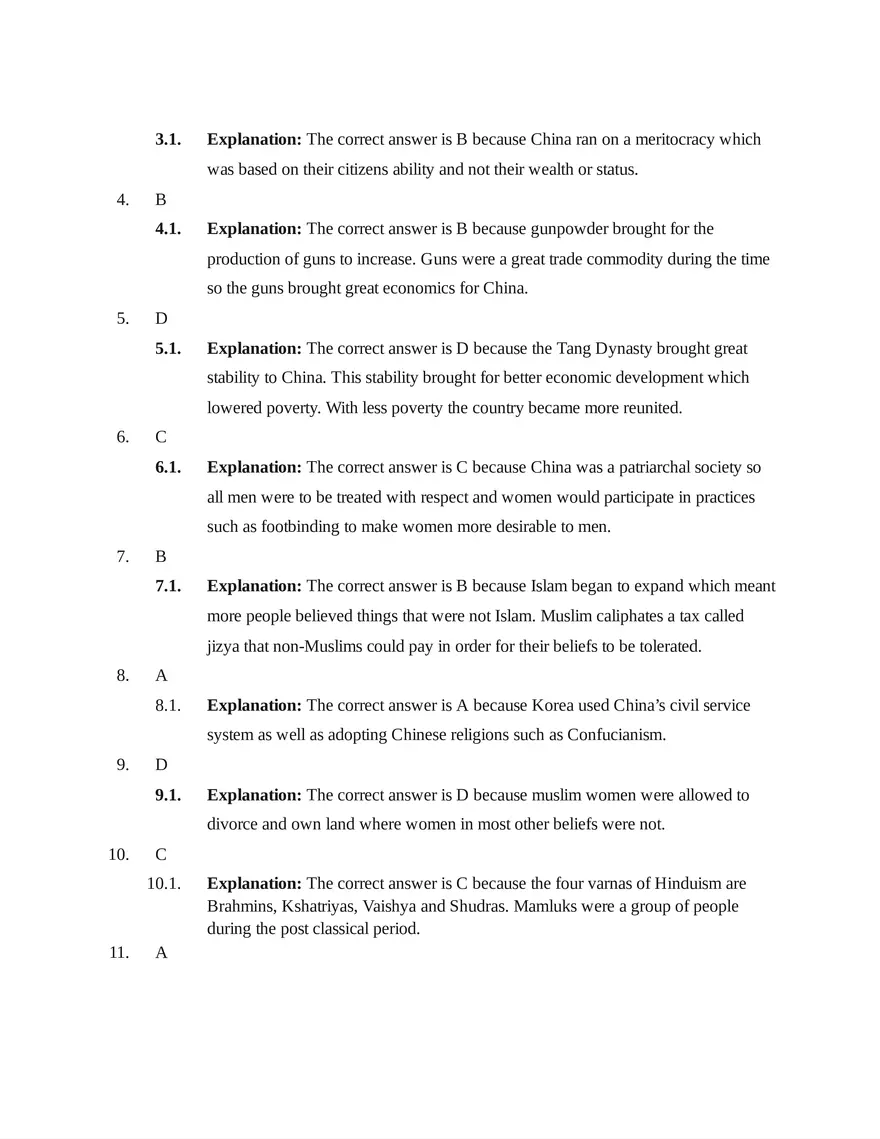 AP World History Units 1 & 2 Quiz - Page 5