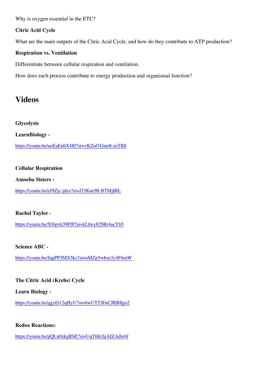 Cellular Respiration and Fermentation Study Outline - Page 7