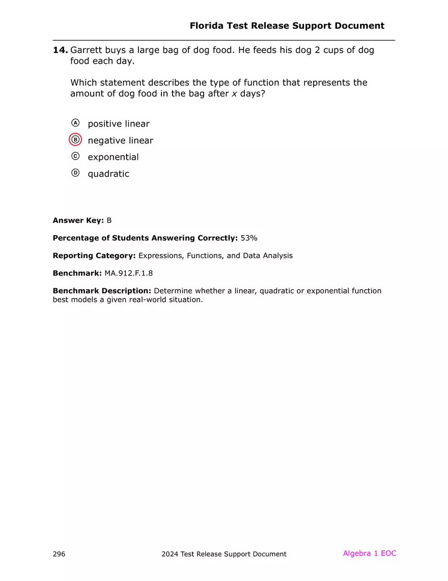 2024 Algebra Release Test With Answers - Page 9