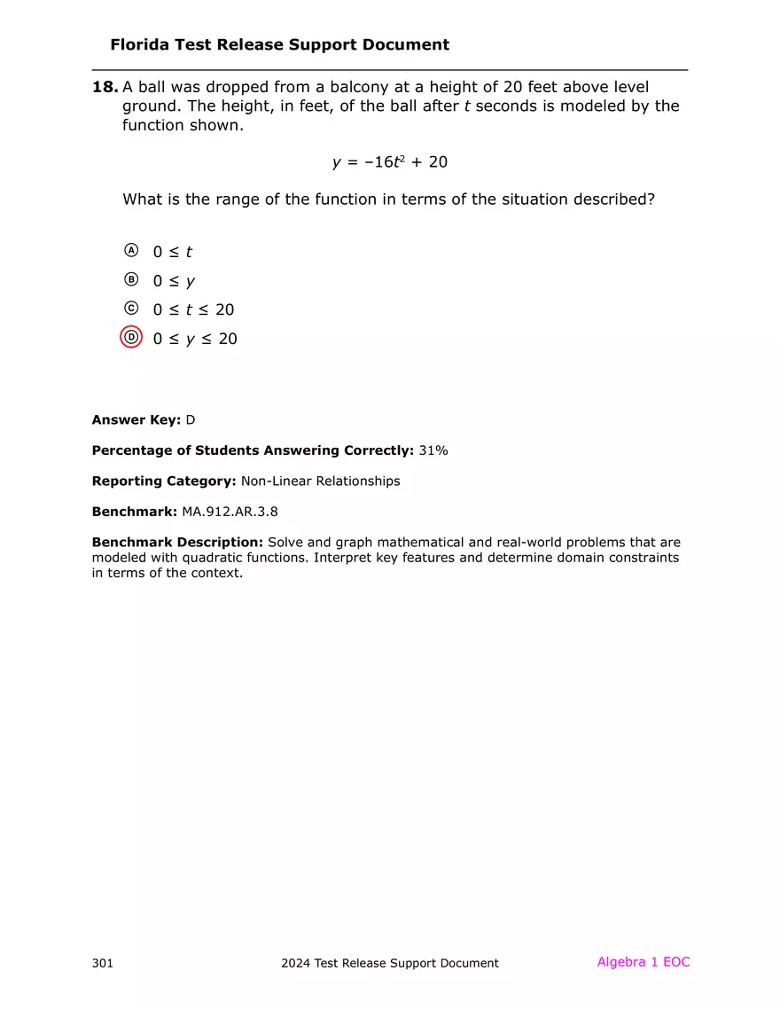 2024 Algebra Release Test With Answers - Page 15