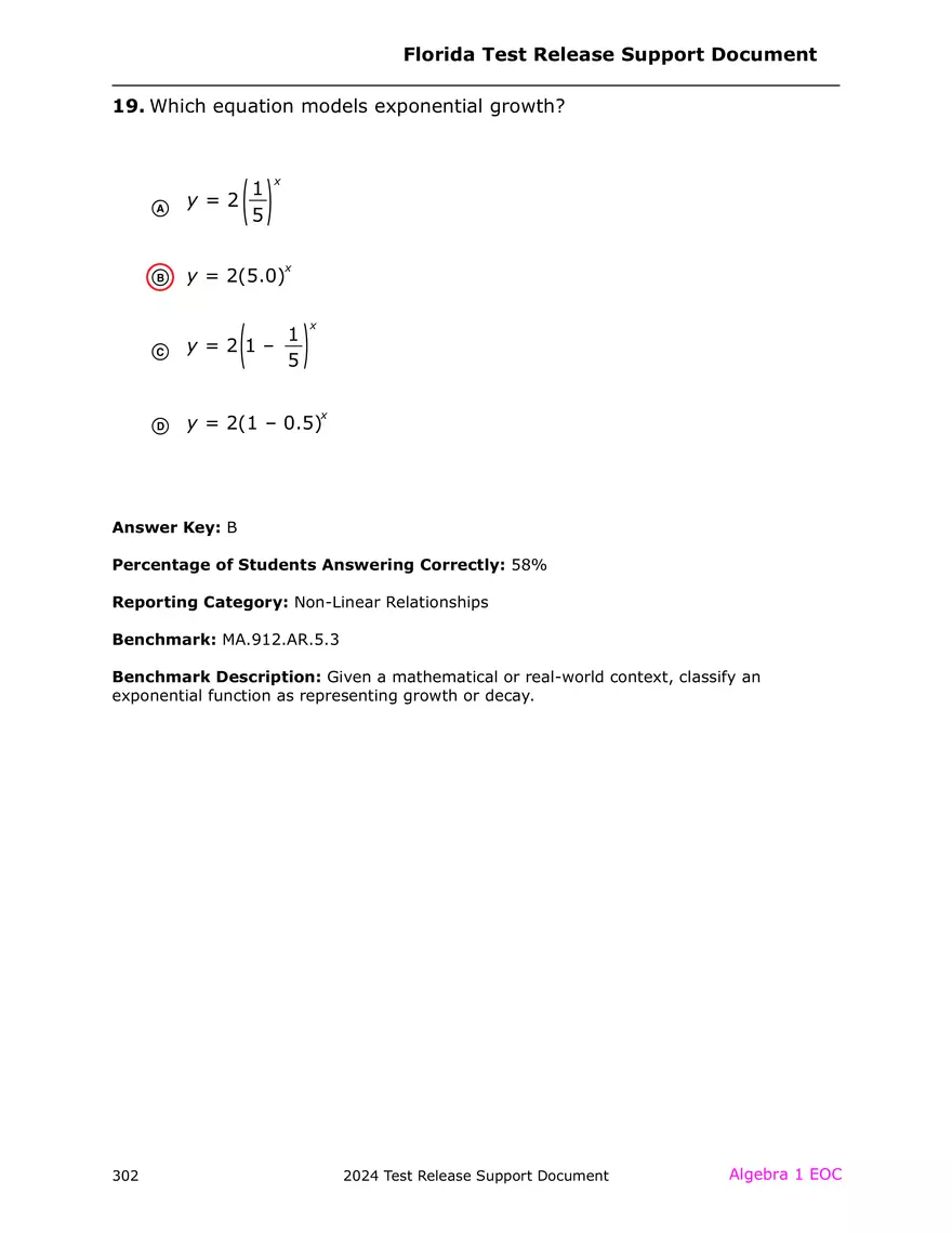 2024 Algebra Release Test With Answers - Page 16