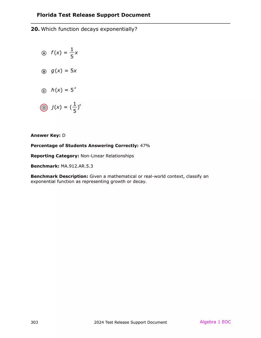 2024 Algebra Release Test With Answers - Page 17