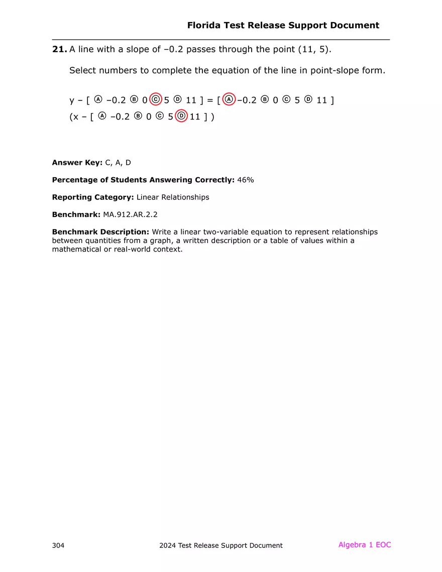 2024 Algebra Release Test With Answers - Page 18