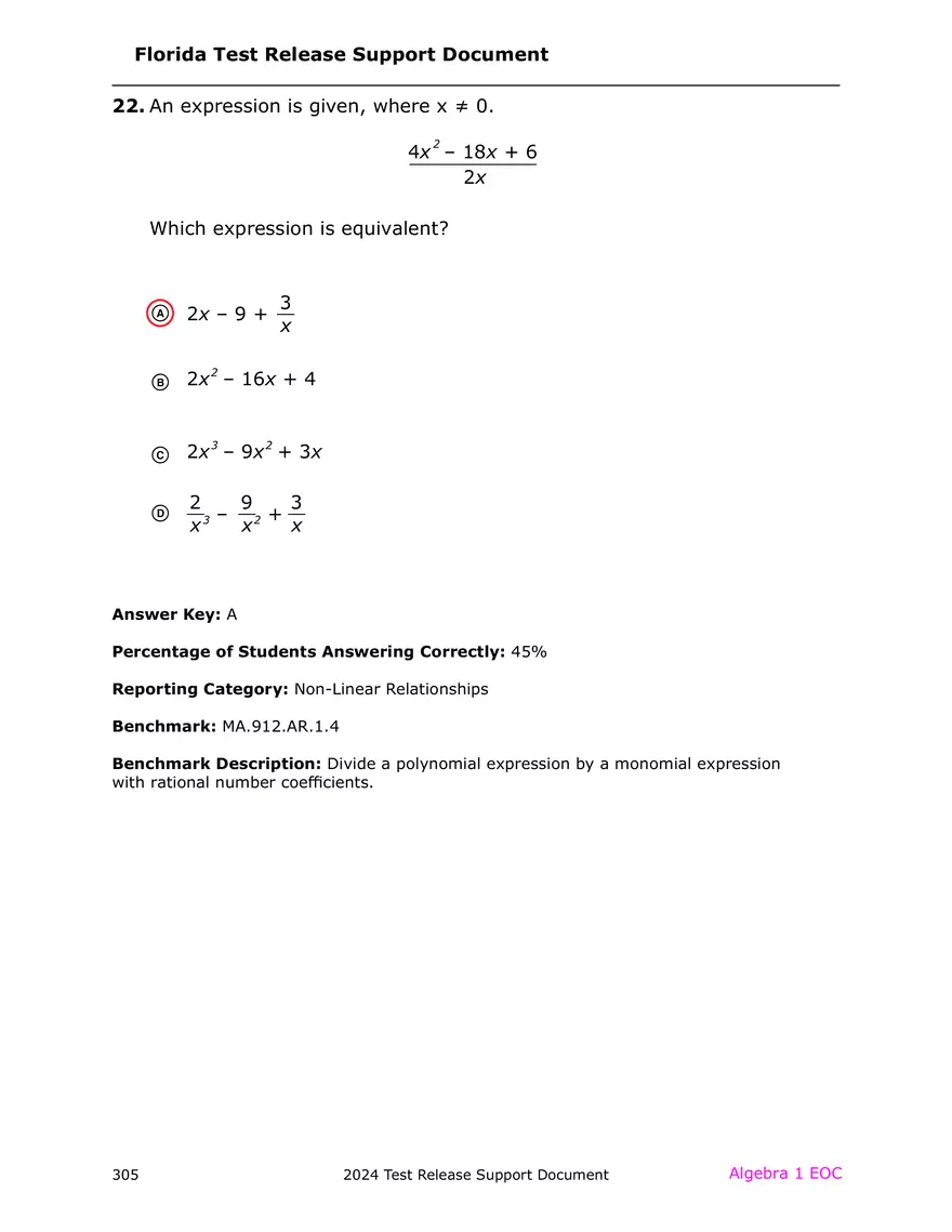 2024 Algebra Release Test With Answers - Page 19