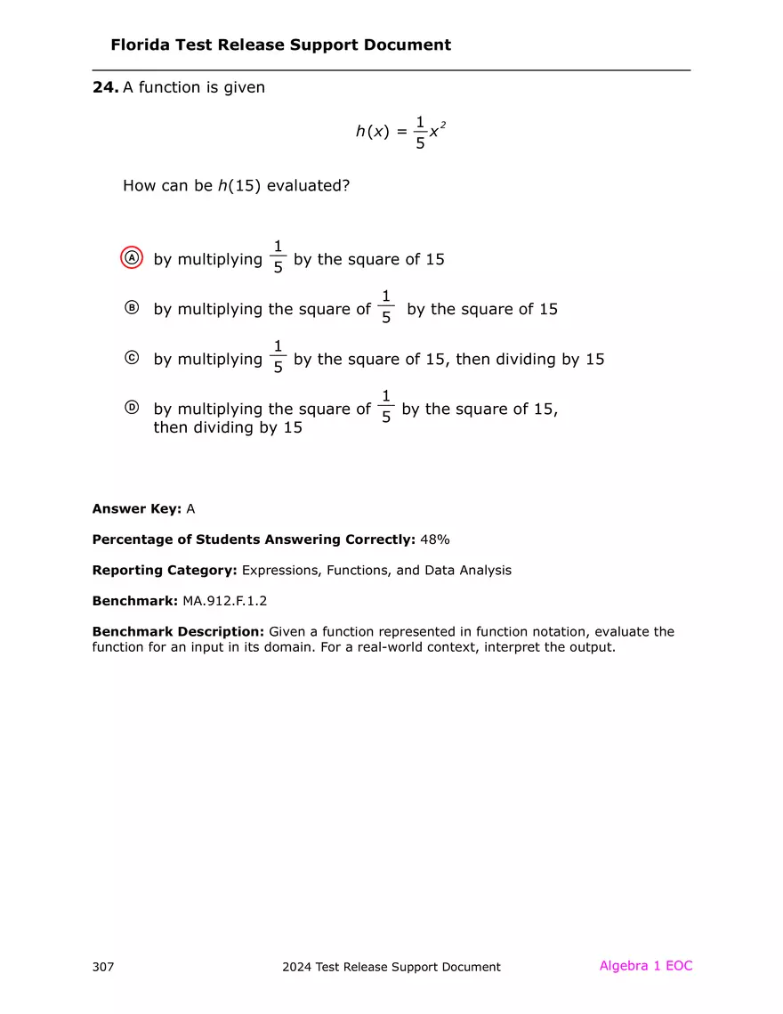 2024 Algebra Release Test With Answers - Page 21