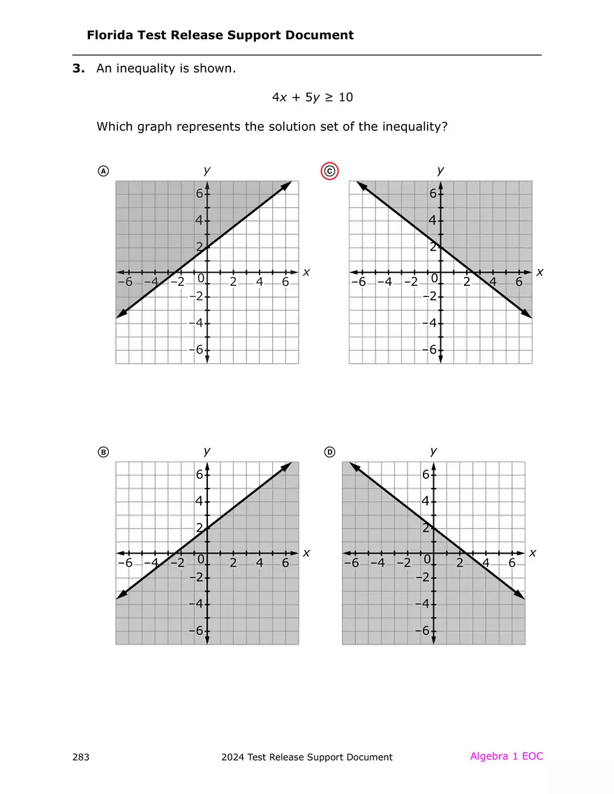 2024 Algebra Release Test With Answers - Page 24