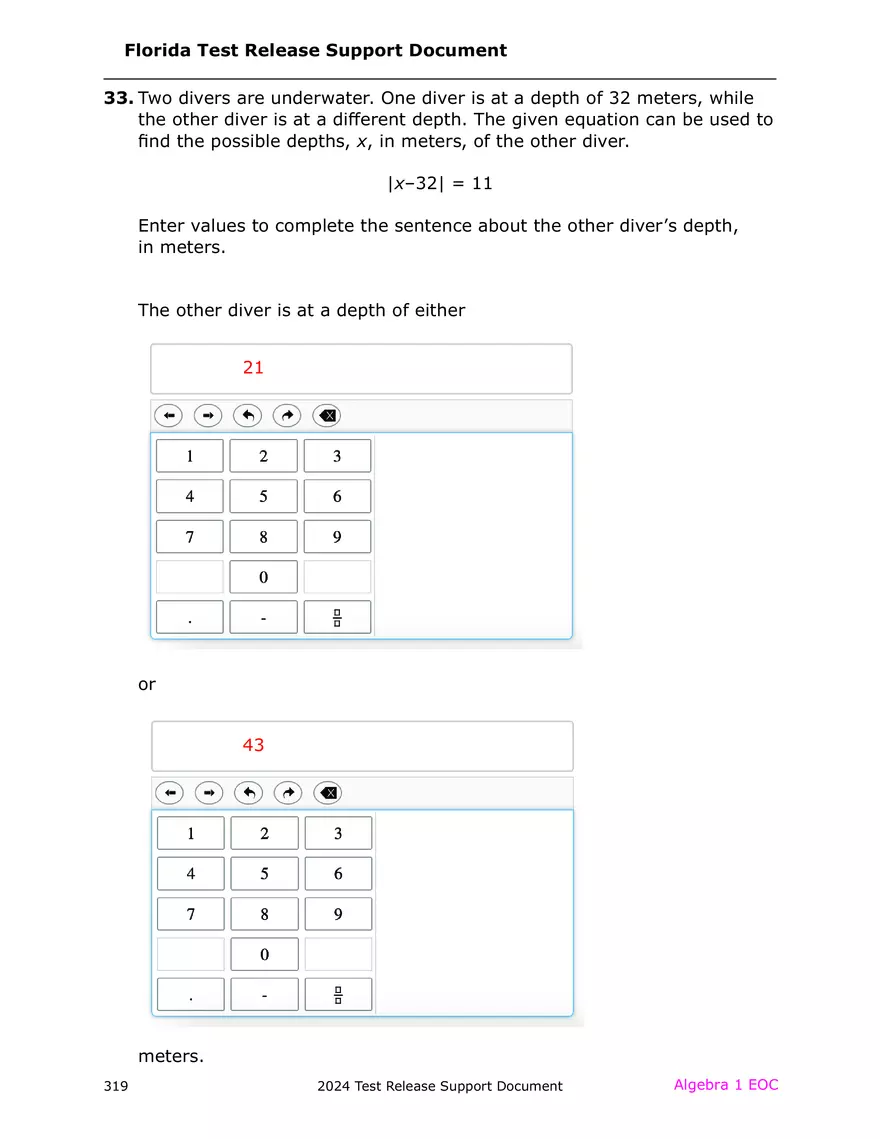 2024 Algebra Release Test With Answers - Page 34