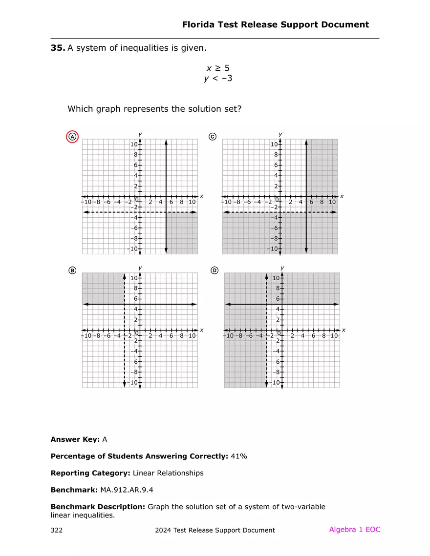 2024 Algebra Release Test With Answers - Page 38