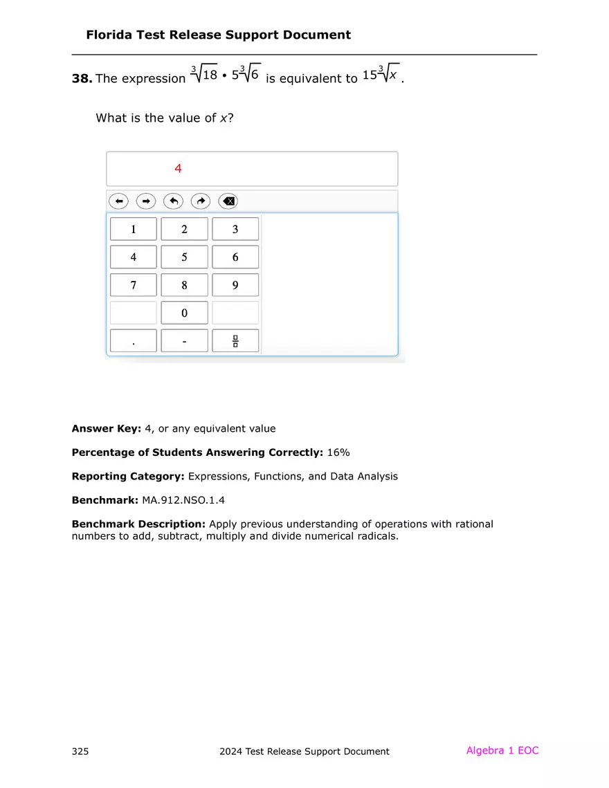 2024 Algebra Release Test With Answers - Page 41