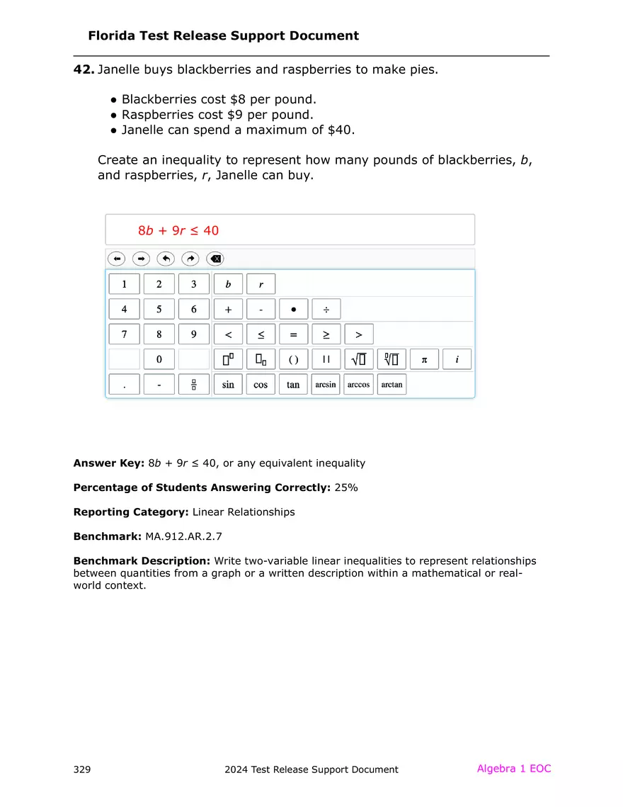 2024 Algebra Release Test With Answers - Page 45