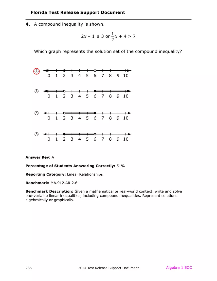 2024 Algebra Release Test With Answers - Page 46