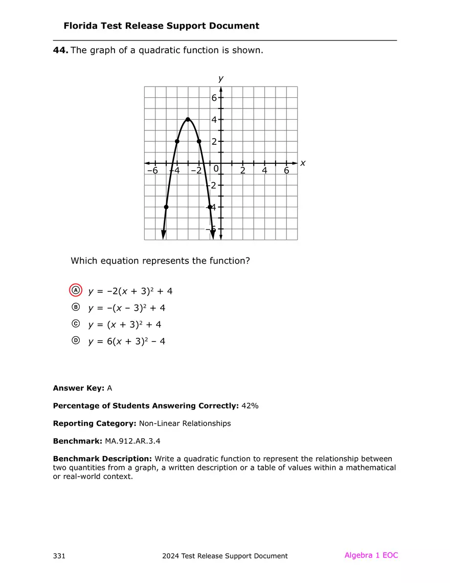 2024 Algebra Release Test With Answers - Page 48