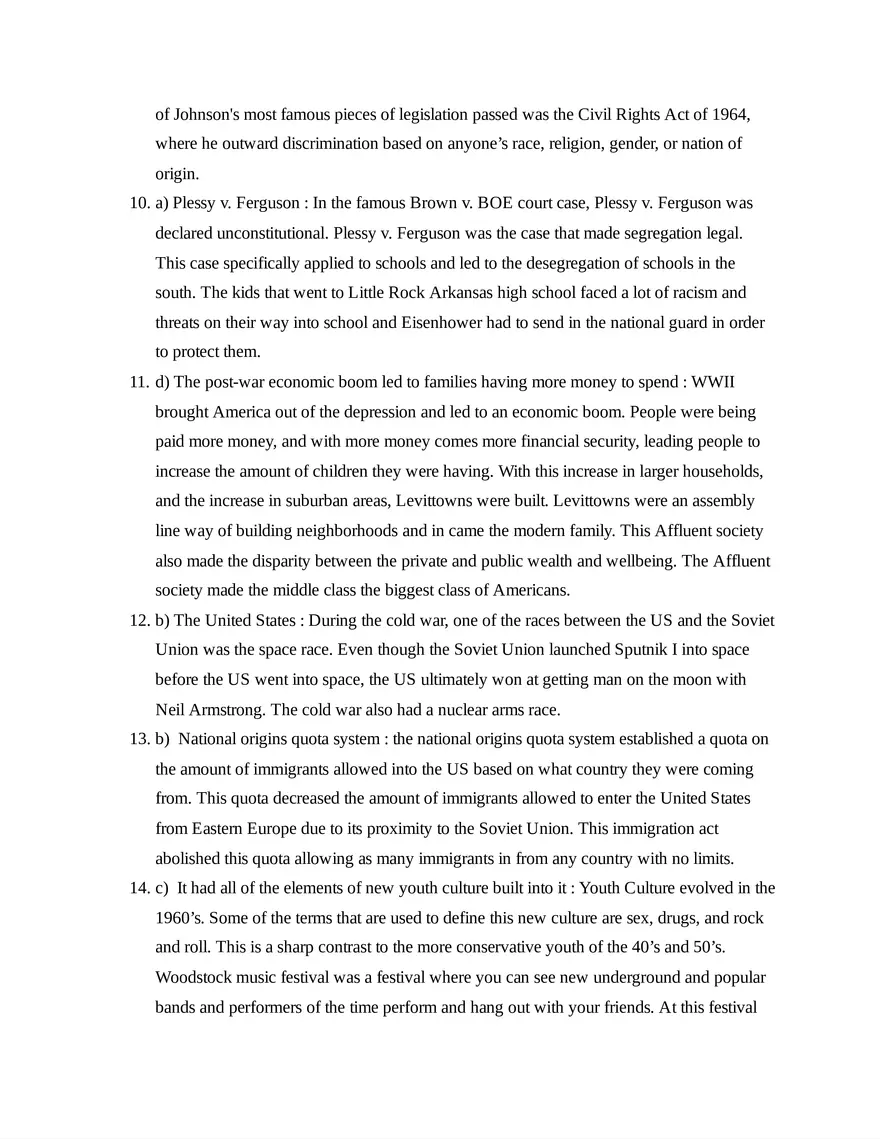 AP United States History Unit 8 Quiz - Page 7