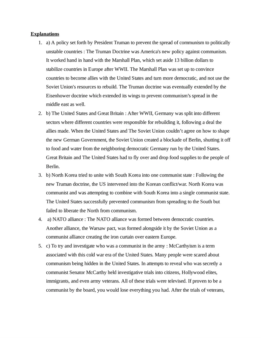 AP United States History Unit 8 Quiz - Page 5