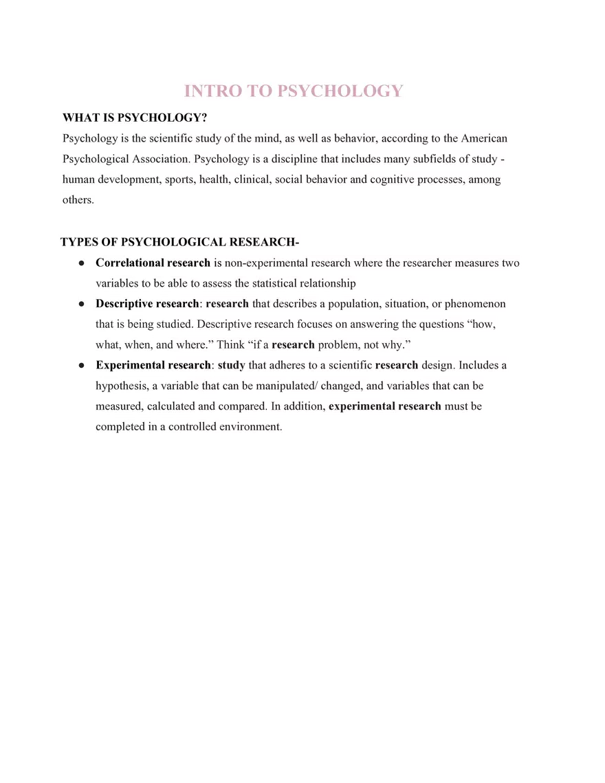 Psychology  2. Introduction to Psychology - Page 1