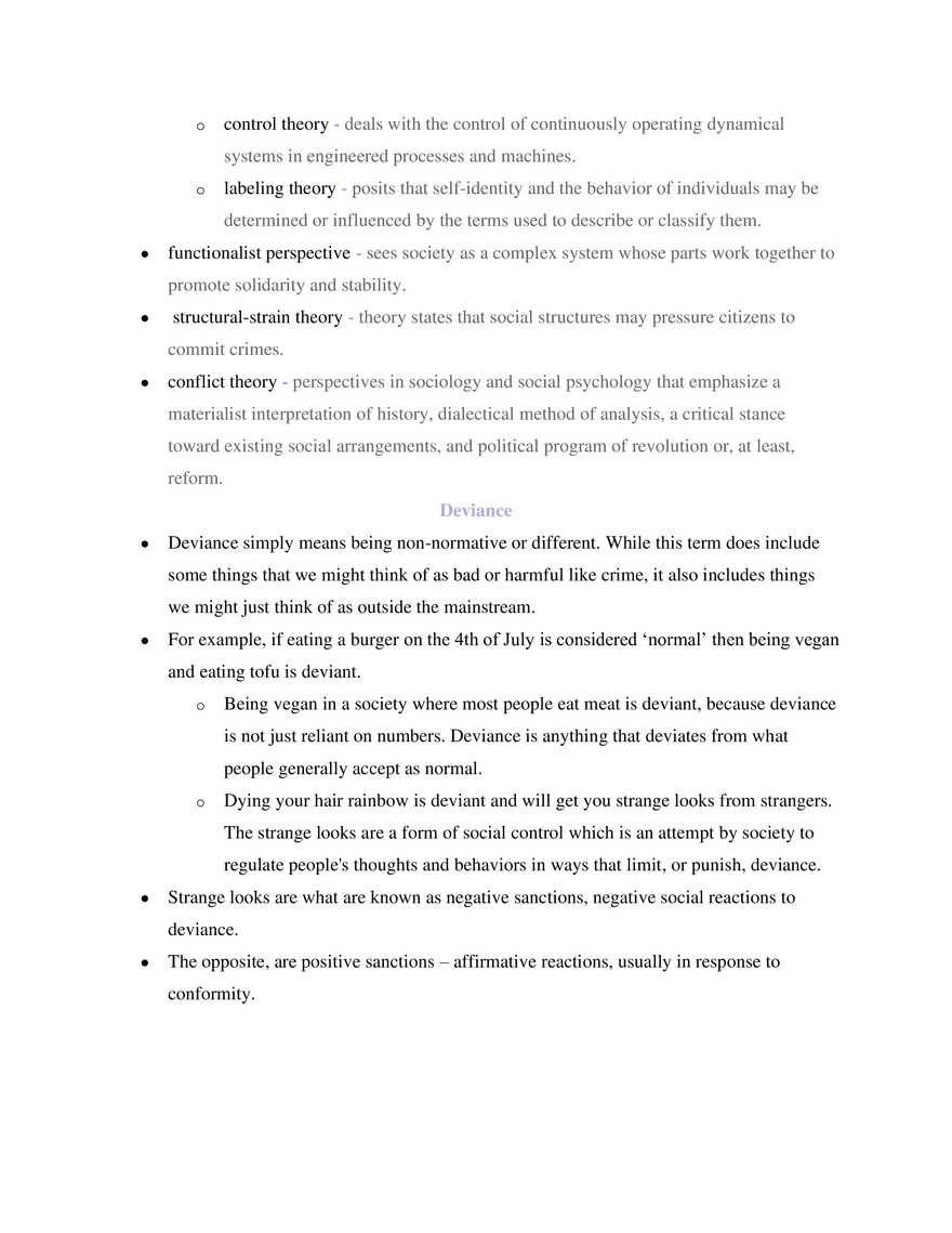 Sociology Unit 4 Norms, Deviance & Sanctions - Page 2