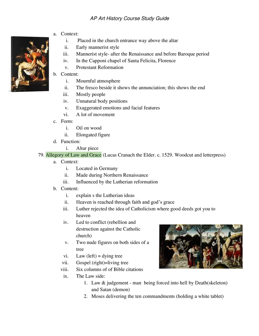 AP Art History Unit 3 Early Europe & Colonial Americas - Page 20