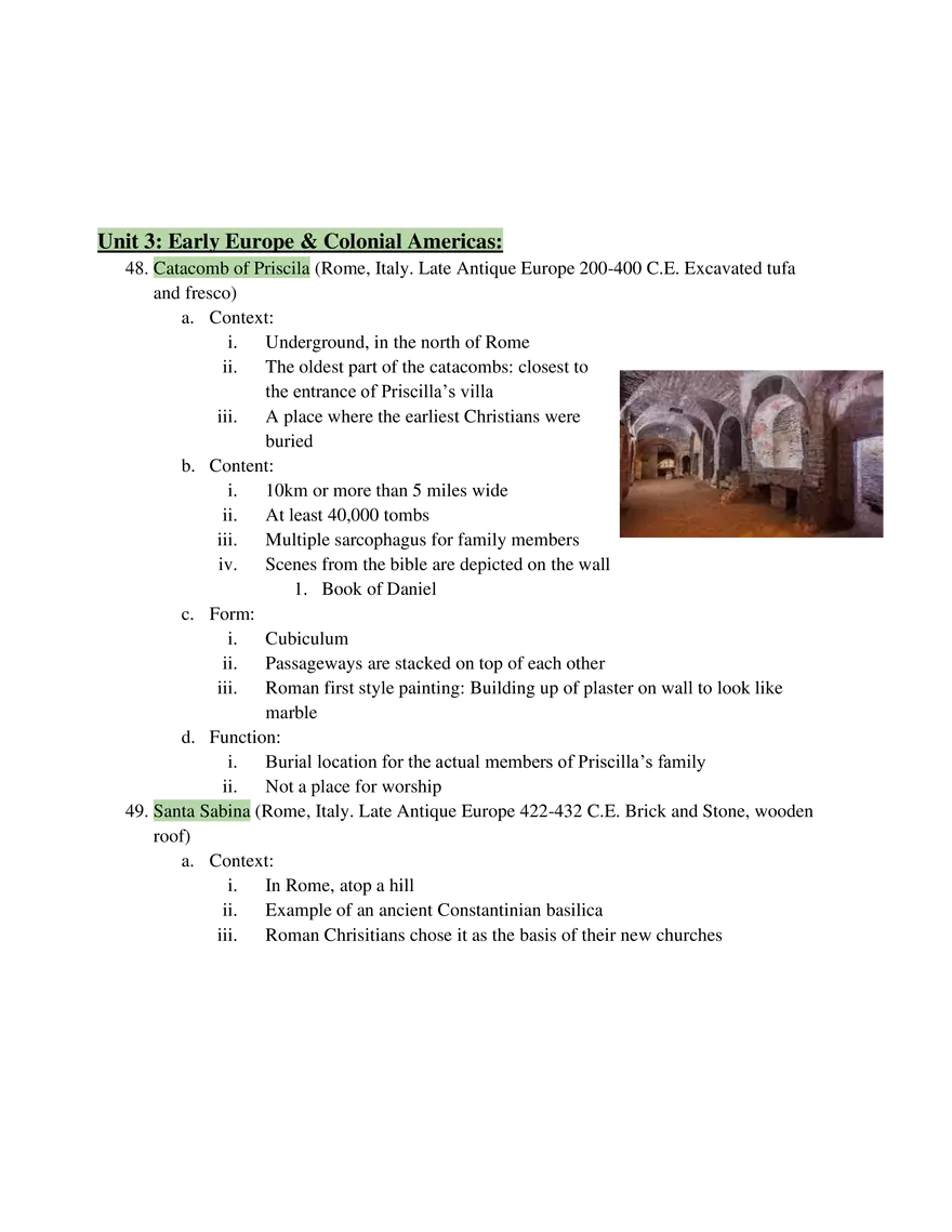 AP Art History Unit 3 Early Europe & Colonial Americas - Page 1