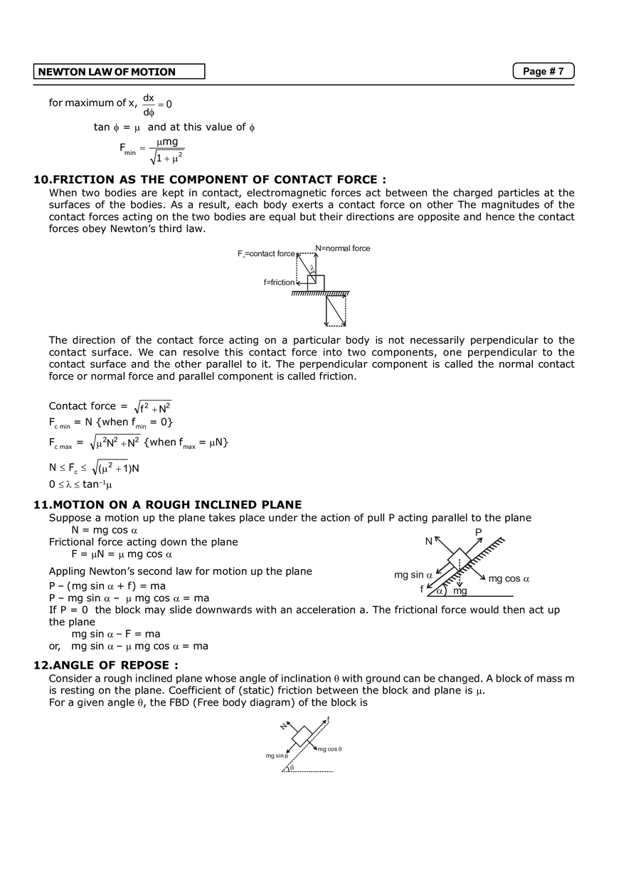 Newton Law of Motion Notes - Page 10