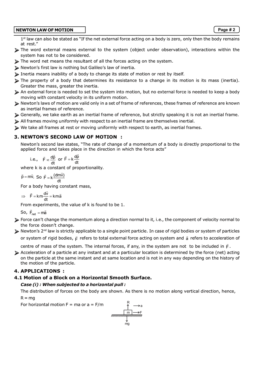 Newton Law of Motion Notes - Page 2