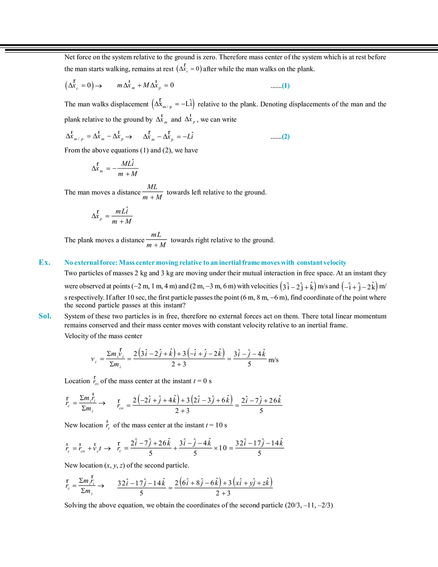 Centre of Mass & Collisions System of Practicles - Page 9