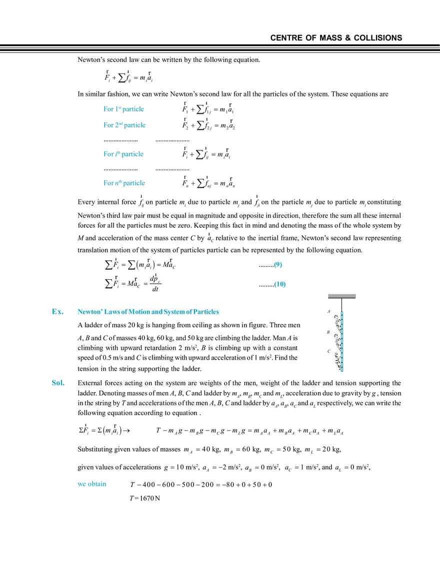 Centre of Mass & Collisions System of Practicles - Page 6