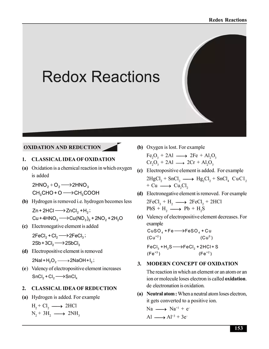 Redox Reactions - Page 1