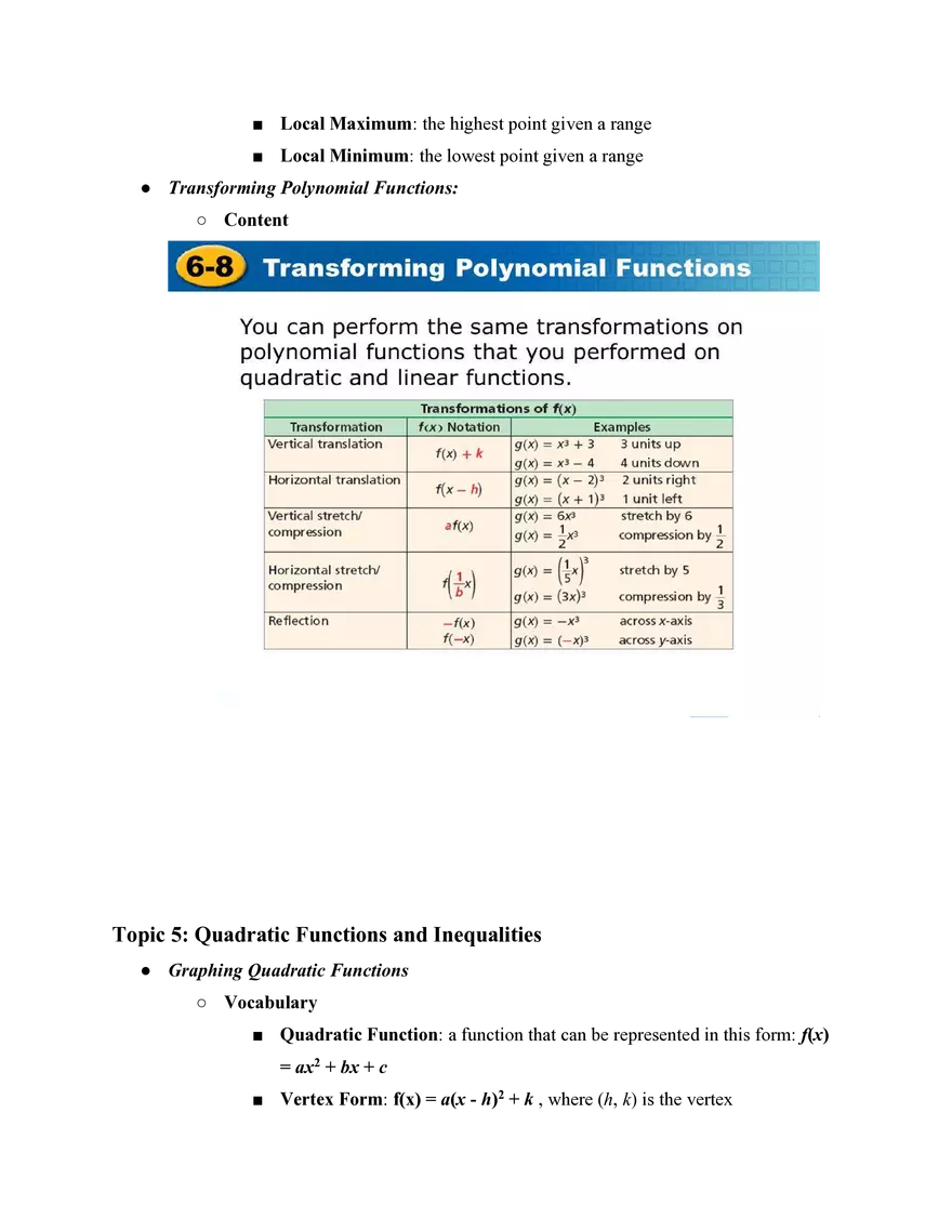 General Algebra (Summary of Algebra 1 & 2) Study Guide - Page 9