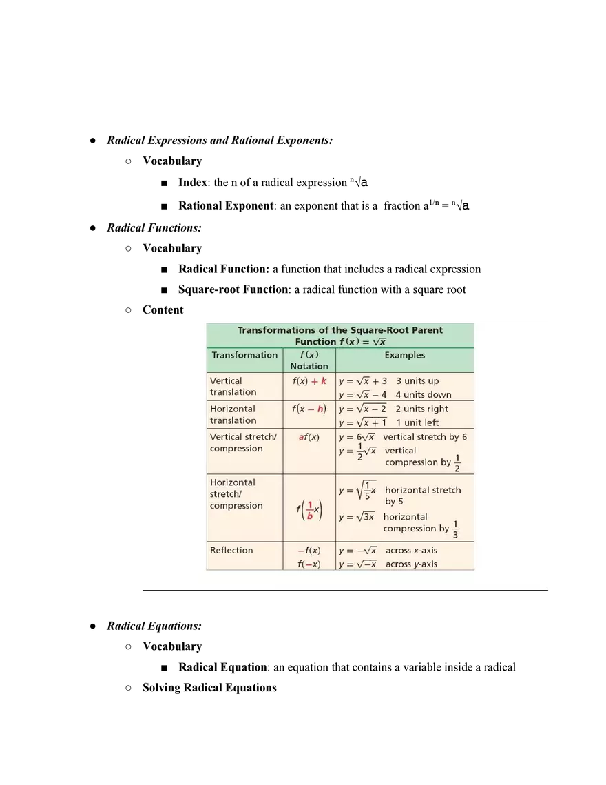 General Algebra (Summary of Algebra 1 & 2) Study Guide - Page 28