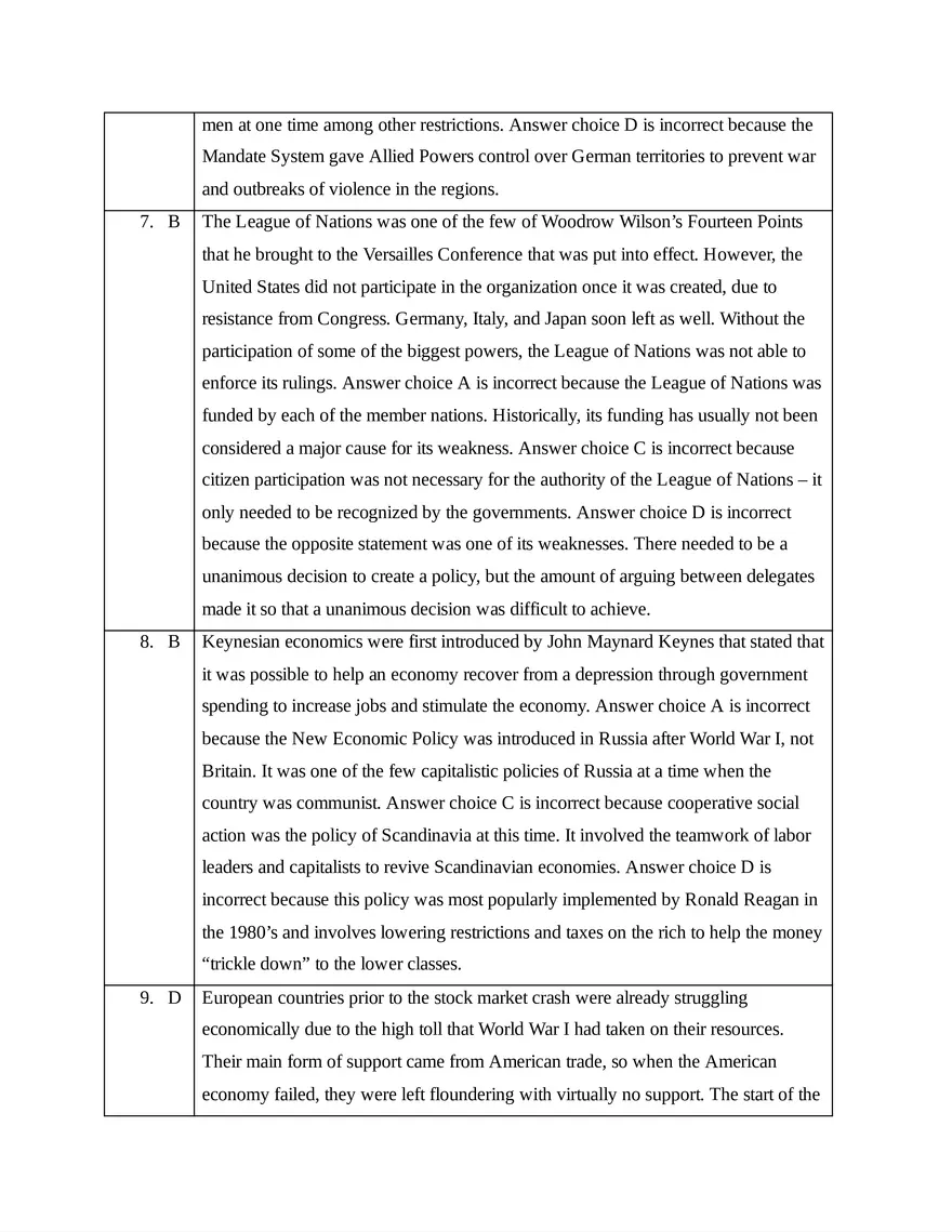 AP European History Unit 8 Quiz - Page 13