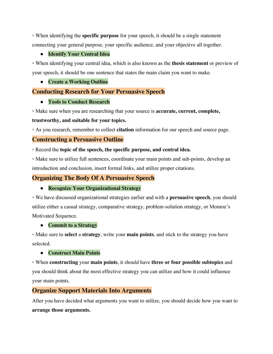 Fundamentals of Speech Study Guide - Page 9