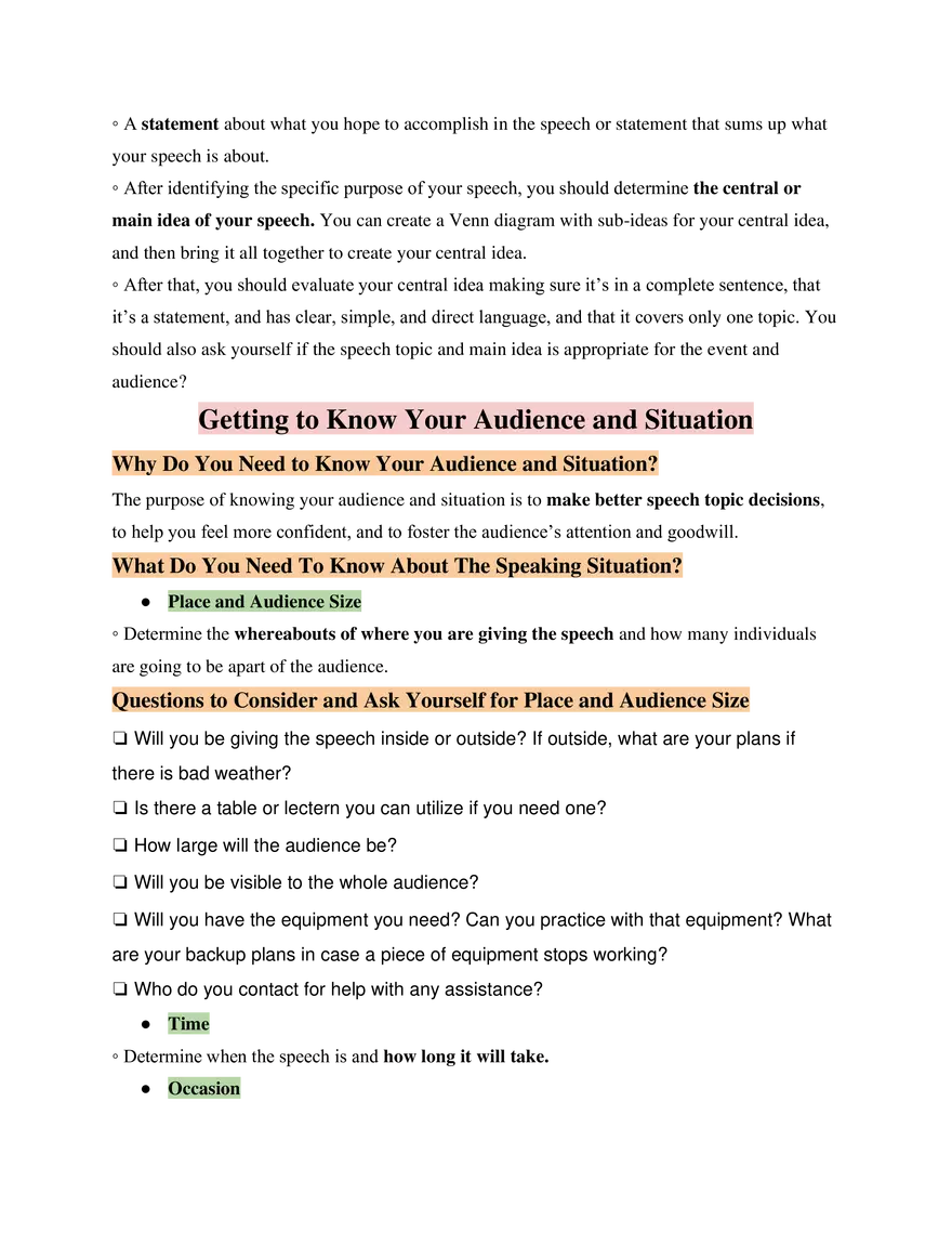 Fundamentals of Speech Study Guide - Page 2