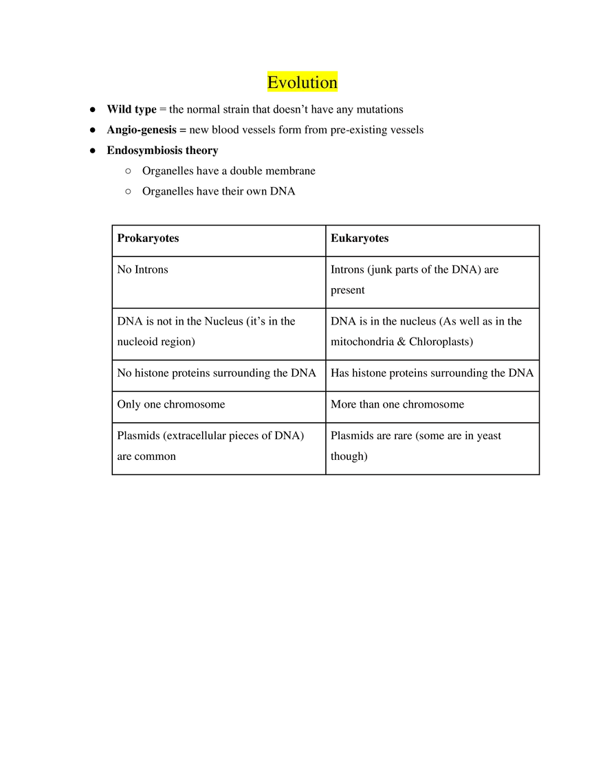 AP Biology Evolution - Page 1
