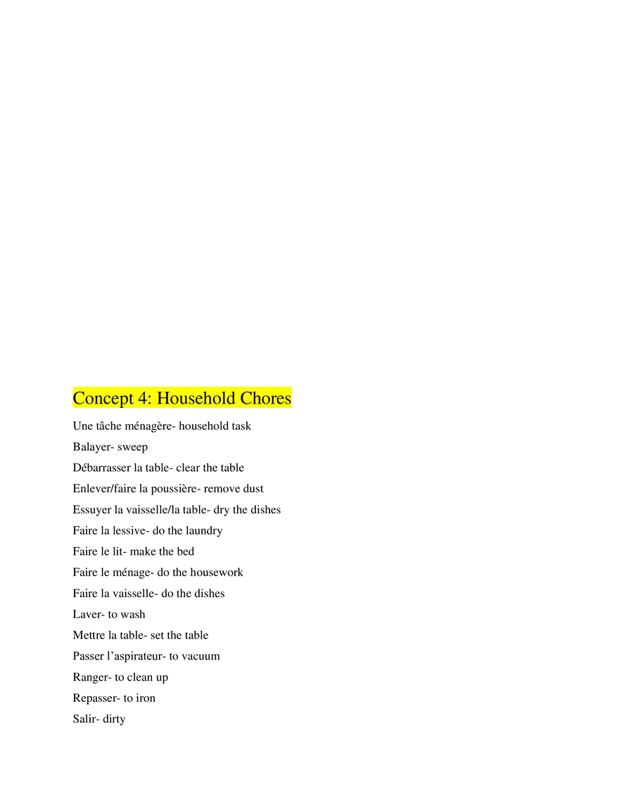 French 2 Study Guide Unit 8 - Page 6