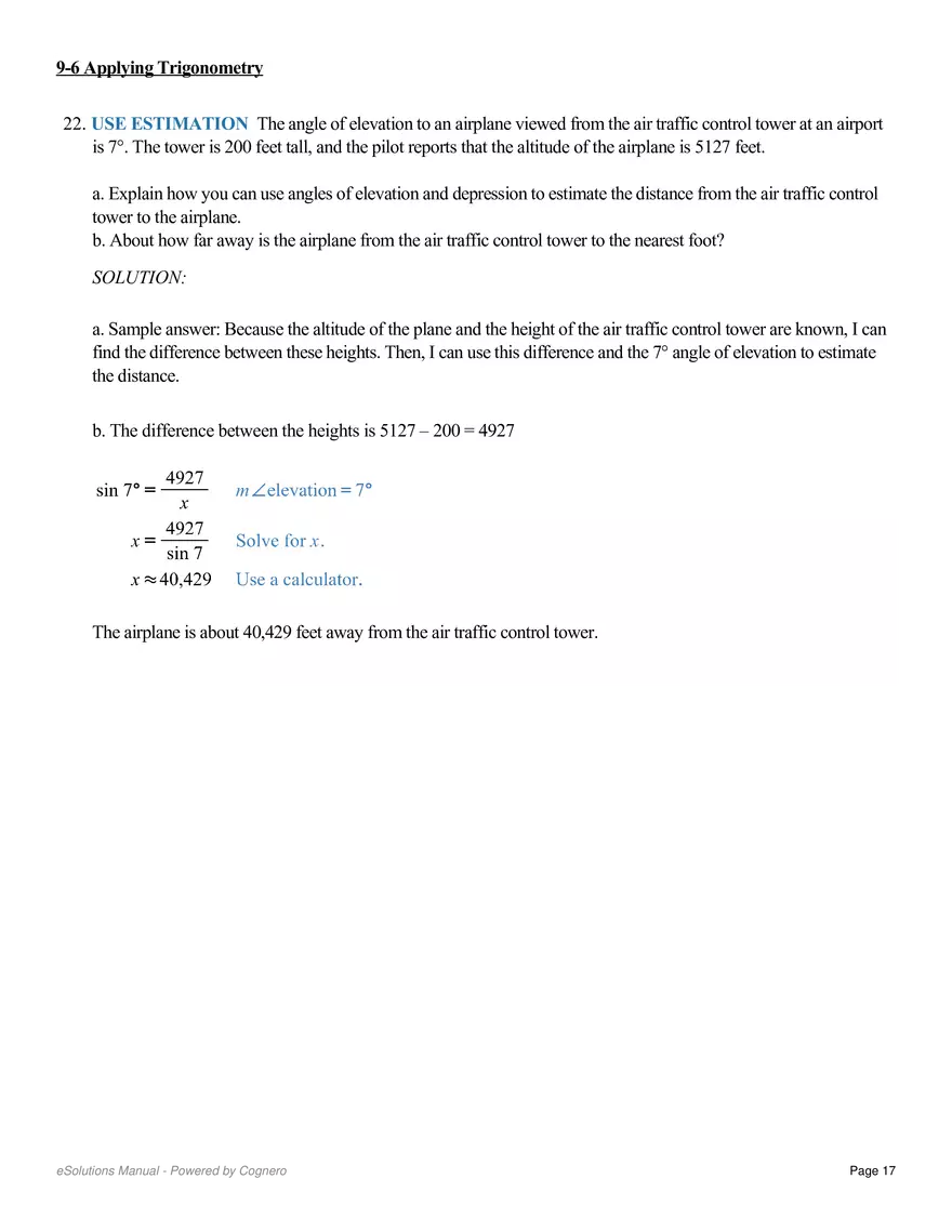 9.6 Applying Trigonometry - Page 9