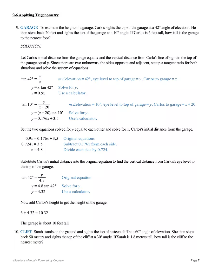 9.6 Applying Trigonometry - Page 22