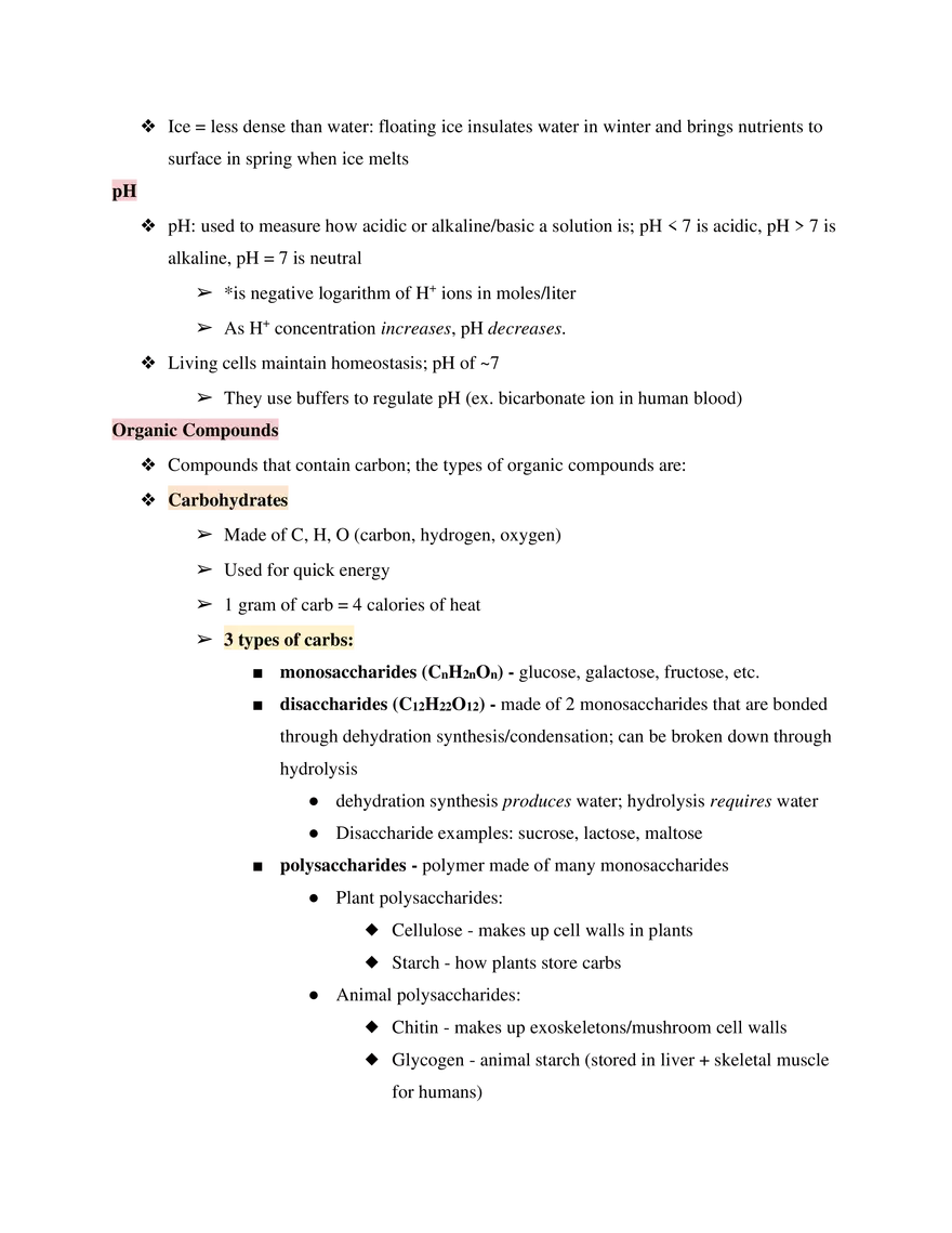 Test Guide Unit 1 Biochemistry - Page 3