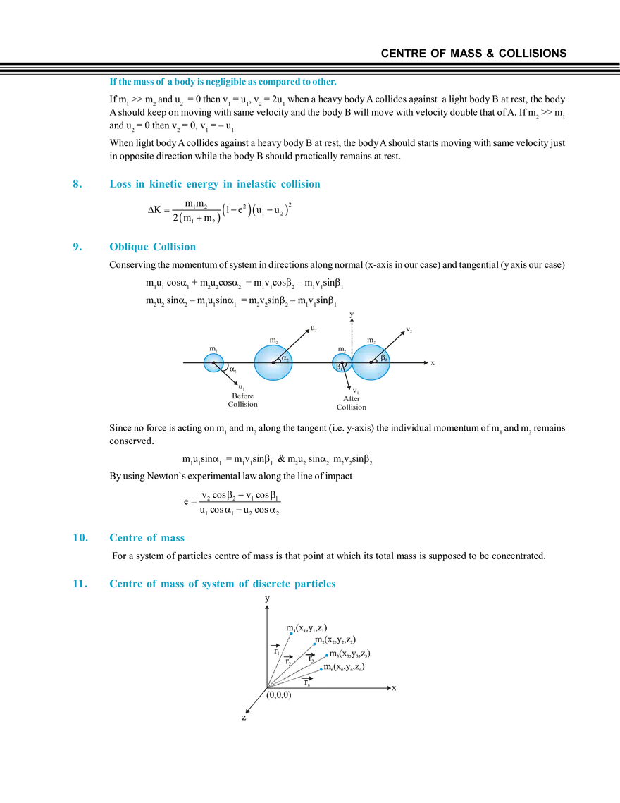 Centre of Mass & Collisions Tips and Formulas - Page 2