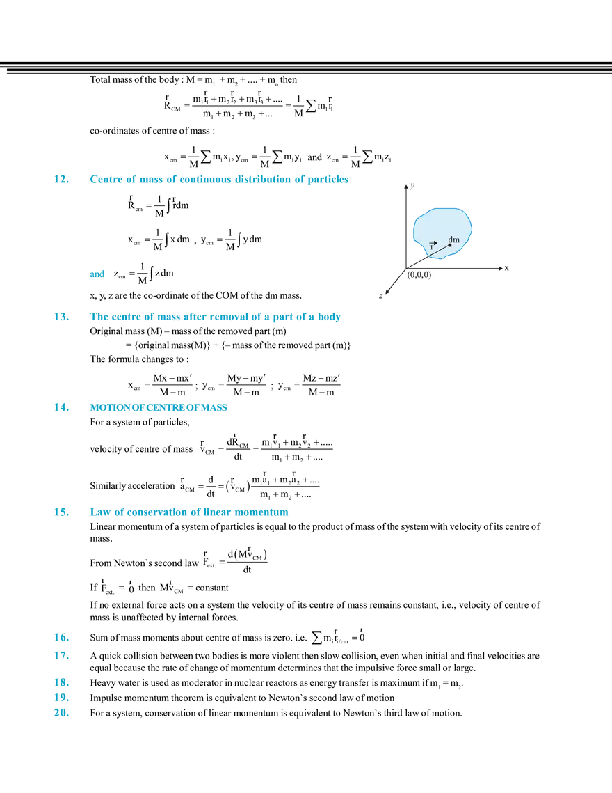 Centre of Mass & Collisions Tips and Formulas - Page 3