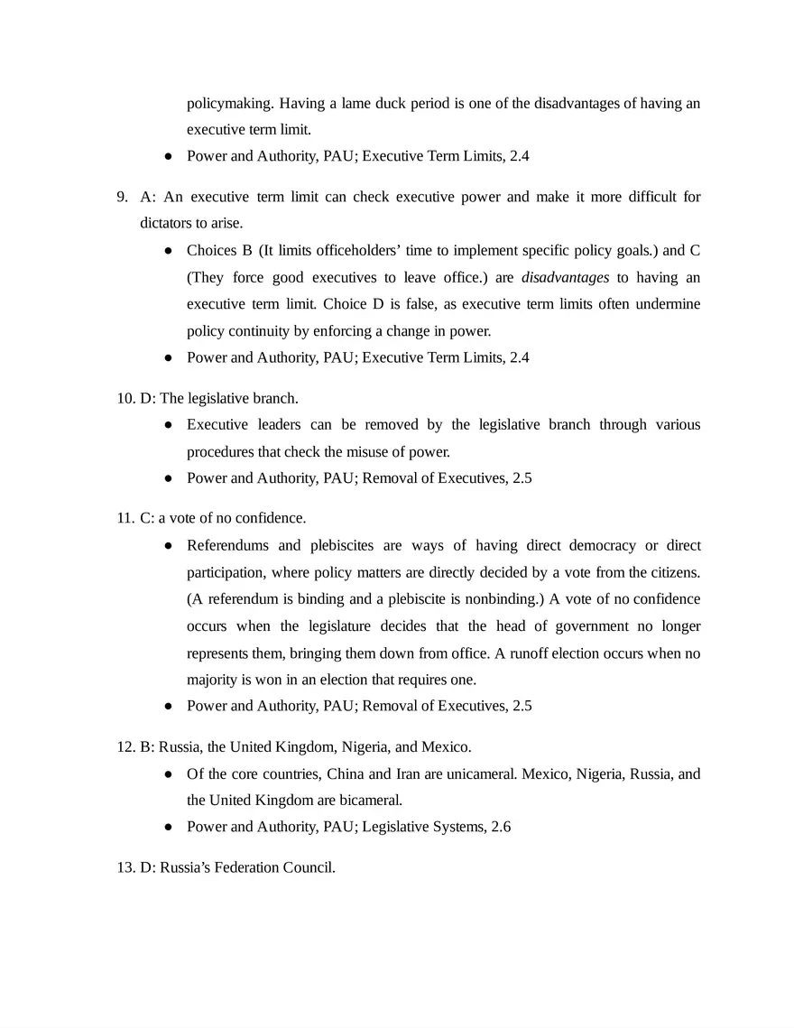 AP Comparative Government and Politics Unit 2 Quiz - Page 7