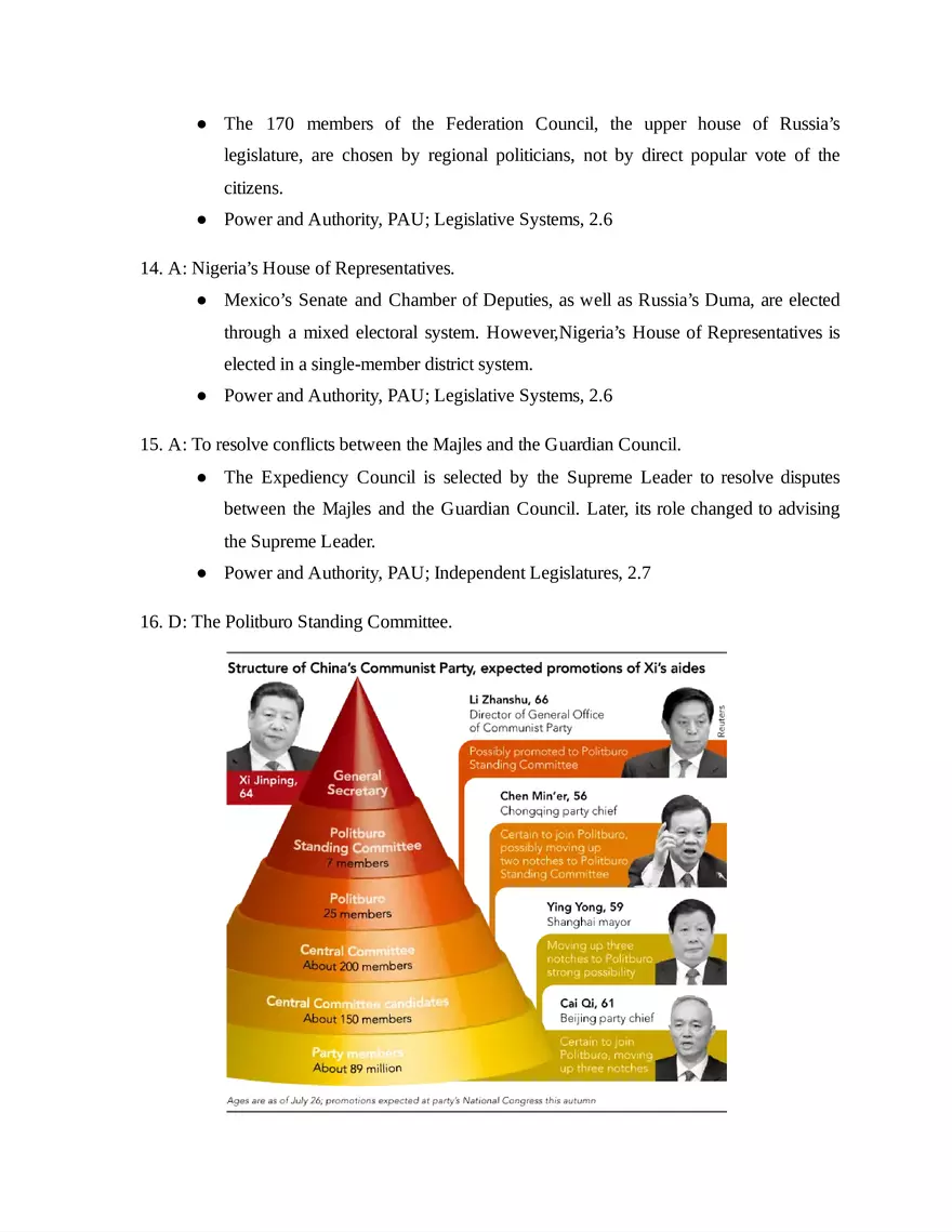 AP Comparative Government and Politics Unit 2 Quiz - Page 8