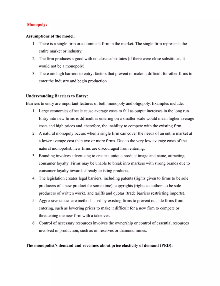 Microeconomics Notes Monopoly - Page 1
