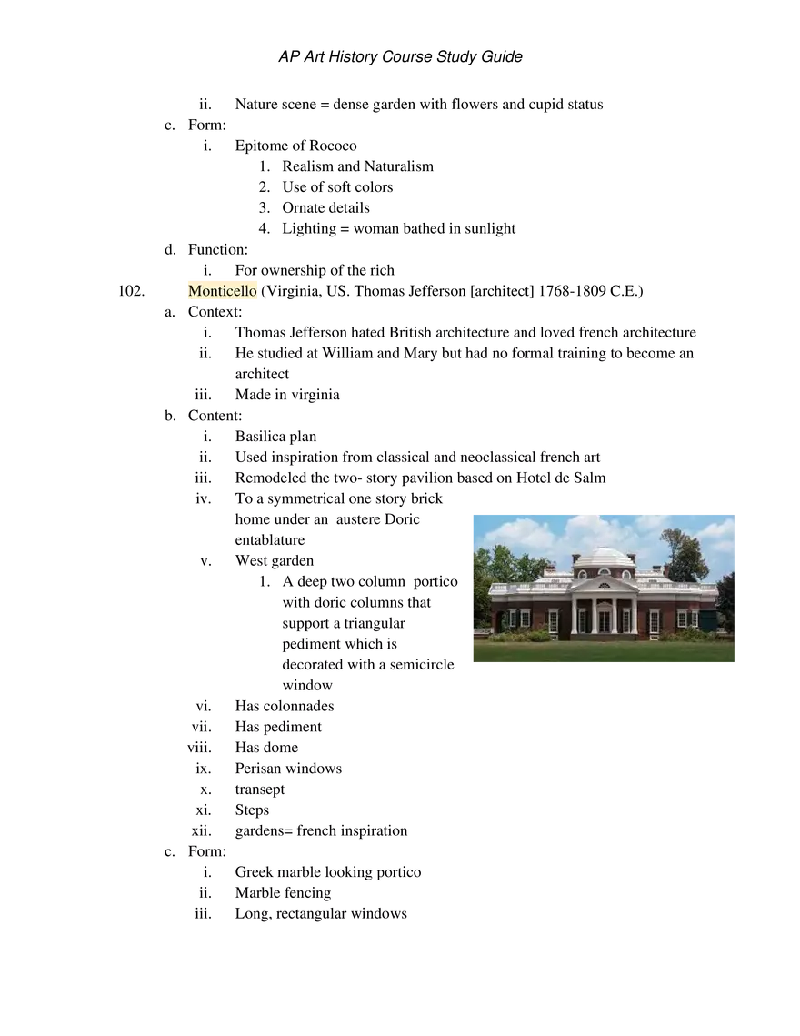 AP Art History Unit 4 Late Europe and Americas - Page 13