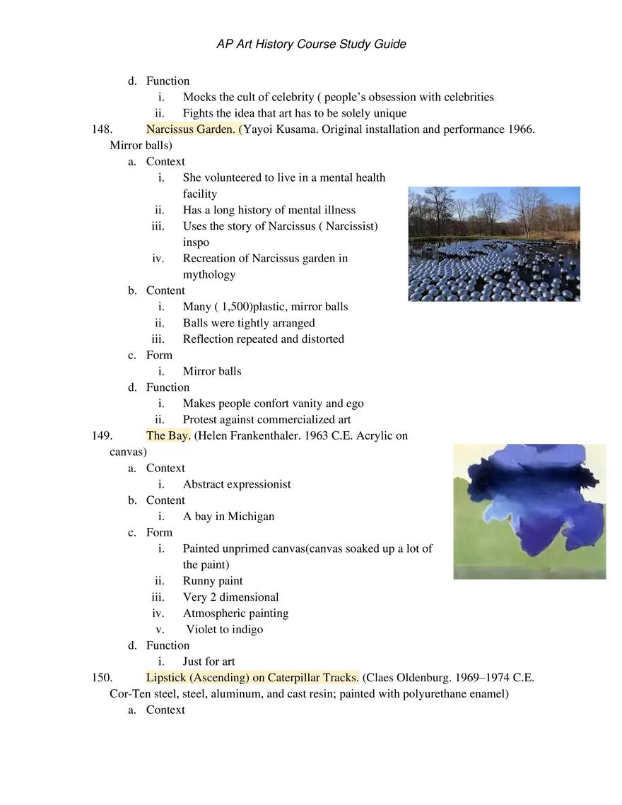 AP Art History Unit 4 Late Europe and Americas - Page 21